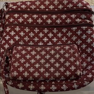 Vera Bradley Burgundy Floral Crossbody Bag